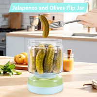 51 OZ Unique Design Bocal En Verre Pickle Olives Pot En Gros Pickles Bouteille