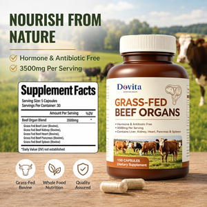 Capsules d'organes de bœuf déshydratés certifiées GMP, origine Nouvelle-Zélande, nourries à l'herbe, élevées en pâturage, mélange de foie, cœur, rein et rate - Product Image 2