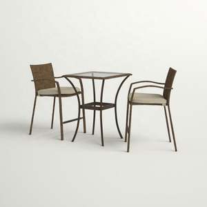 YILlIN Unique Design Steel Frame Plastic Rattan Garden <b>Furniture</b> with Waterproof <b>Cushion</b> Patio Wicker <b>Furniture</b> - Product Image 6