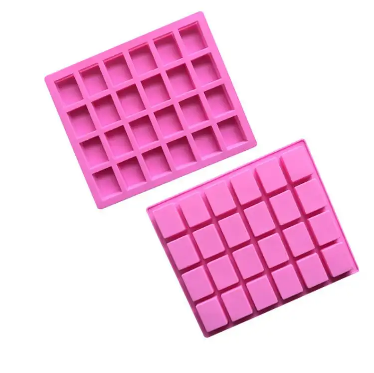 24 Cavity Square shape soap moulds DIY cake cooking silicone molds for candle making chocolate mold