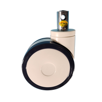 150mm PU Roues Roulette Médicale Verrouillage Central Roulette Tige Courte pour Civière D'hôpital