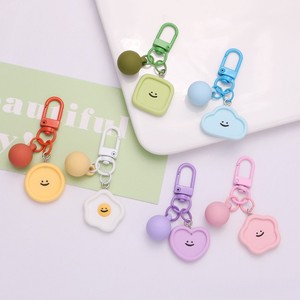 Llavero de Plástico con Diseño de Cara Sonriente, Colorido y Adorable, en Tonos Pastel, para Airpods, Colgante Pequeño para Bolsa, Accesorios DIY, Regalo - Product Image 1
