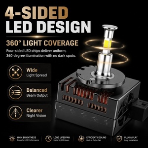 1 คู่ 4 ด้าน 120W LED ไฟหน้าซีนอน D3s D1s ดีซีรีส์ไฟหน้า 6000K หลอดไฟไฟหน้าซีนอนไฟรถ LED ไฟหน้า <span class=keywords><strong>RC80</strong></span> - Product Image 2