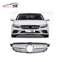 Usine Directe PP + ABS Avant Pare-chocs De Voiture Argent Noir Diamant Grille Pour Mercedes Benz Classe C Amg W205 2058881260 2019 2020 2021