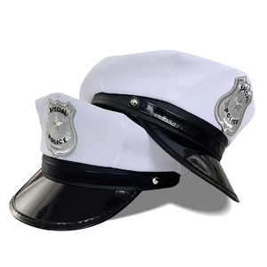Casquette de policier octogonale blanche M437 pour adulte, Europe et États-Unis, cosplay, jeu de rôle, fête amusante, chapeau de policier - Product Image 1