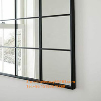 2024 New Arrival Modern 60x90 cm Decor Rectangle Metal Frame Glass Window Wall Mirror