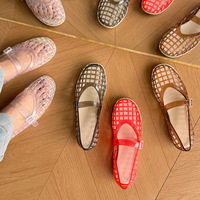 Sandales plates Mary Jane en PVC pour femmes, style cage ajourée, antidérapantes, imperméables, pour la plage, l'été et le printemps, vente en gros