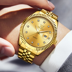 <span class=keywords><strong>Montre</strong></span> à quartz pour homme en acier inoxydable <span class=keywords><strong>de</strong></span> <span class=keywords><strong>luxe</strong></span> <span class=keywords><strong>de</strong></span> haute qualité, design classique, style professionnel, calendrier, diamants, étanche, or - Product Image 5