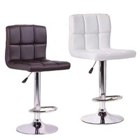 Tabouret de bar moderne en cuir PU personnalisé, base en acier inoxydable, assise rembourrée, certifié BSCI, design contemporain