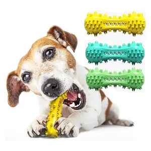 ZMaker Eco Friendly Dog Squeaky Toy Toothbrush Chewing Stick With Cotton Rope Pet Christmas Gift