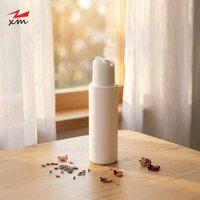 Flacon rond en PEHD de 100 ml avec bouchon à clapet pour crème, sérum, cosmétiques, emballage à épaule plate, flacons pour essence, eau et soins de la peau