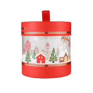 2024 Feliz Navidad caja de dulces transparente Nochebuena para Apple embalaje cilindro caja de regalo con marco de fotos uso - Product Image 5