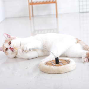 ของเล่นแมวแบบวงกลมพร้อมฐานสปริง ดีไซน์ผลไม้และผัก สำหรับลูกแมวและแมวโต เล่นแบบมีปฏิสัมพันธ์กันได้ - Product Image 3