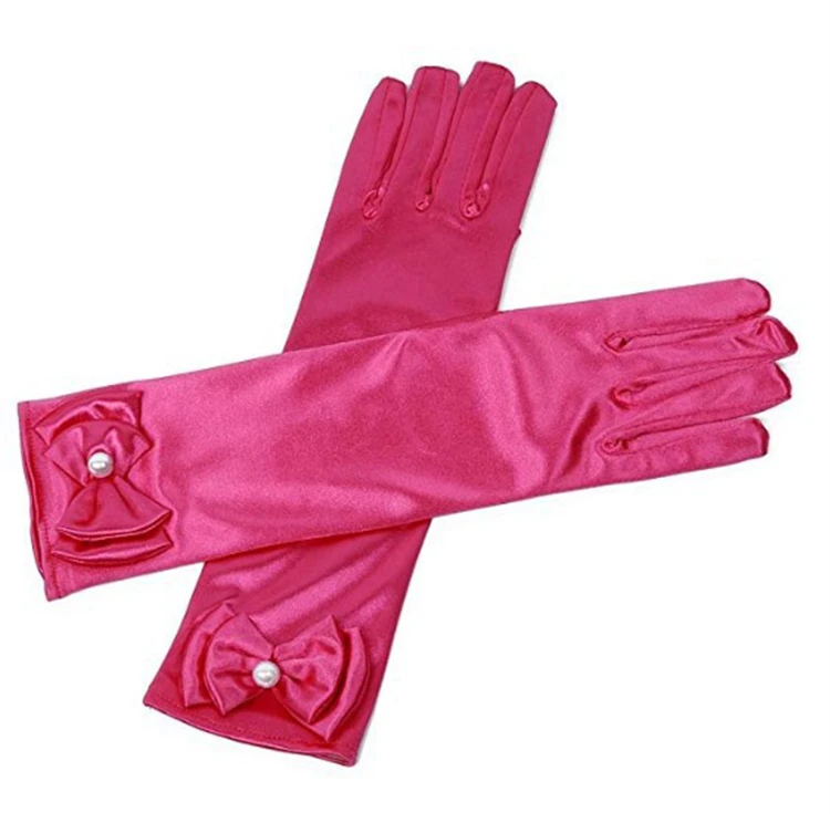 Оптовая продажа, детское танцевальное платье высокого качества, длинные перчатки, детское платье с цветами, цветные перчатки с бантом