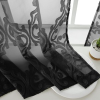Voilages Légers et Aériens pour la Confidentialité, Rideaux Texturés à Double Passe-Tringle, Voile de Luxe pour Salon, Tissé 100% Polyester, Motif Floral Américain