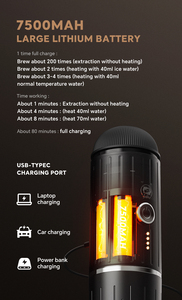 70ml 2 in 1 drahtlose tragbare Espresso maschine Kapsel Kaffeepulver Reise kaffee maschine Smart Extraction Wireless Heating - Product Image 5