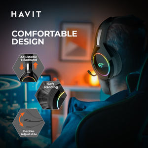 Havit H2232D Cadeau 3.5mm Réduction du bruit Ordinateur <span class=keywords><strong>Gamer</strong></span> <span class=keywords><strong>Casque</strong></span> de jeu filaire avec microphone - Product Image 3
