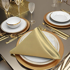 Khăn ăn tối nhà máy bán hàng trực tiếp màu hồng satin Khăn ăn đám cưới kích thước tiêu chuẩn màu đen satin vải khăn ăn - Product Image 1