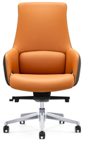 Chaise de bureau ergonomique en cuir de luxe haut de gamme pour jeunes, dossier moyen, 3 couleurs disponibles avec coussin lombaire