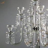 Bougeoirs de luxe K9 en cristal, 9 bras, transparent, de qualité supérieure, chandelier de décoration pour fête, centre de table de mariage, vente en gros