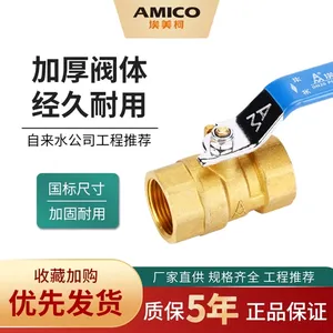 Robinet à bille en laiton AMICO 1/2 po à filetage femelle, robuste, pour l'ingénierie hydraulique - Product Image 3