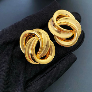 Nuevas Joyas y Accesorios de Estilo Oficina, Pendientes de Clip con Diseño Geométrico Circular y Espiral Calado, para Regalos de Fiesta para Mujeres - Product Image 5