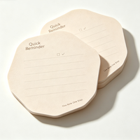 Blocs-notes adhésifs octogonaux irréguliers en kraft, personnalisés et lignés, pour le bureau, l'étude, la planification et les rappels