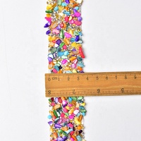 Ruban décoratif thermocollant de 3,5 cm avec strass et pierres concassées scintillantes pour vêtements de mariage et projets DIY