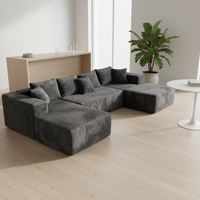 Canapé modulaire en U moderne et abordable, emballage sous vide sans cadre, idéal pour salon de villa