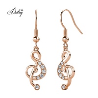 Boucles d'oreilles crochet ornées de cristaux Swarovski Note de musique mélodieuse oreille Daisini crochet boucles d'oreilles pour petites filles