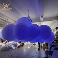 Ballon lumineux LED gonflable géant en forme de nuage pour décoration suspendue intérieure de fête ou de galerie