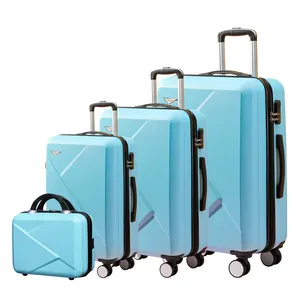 Promotional ABS Carry-on Airplane Travel 3 piece Trolley Suitcase Luggage Set