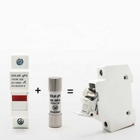 Porte-fusible photovoltaïque solaire 1P 32A DC1000V 10x38mm avec fusible cylindrique GPV à montage sur rail DIN et voyant lumineux