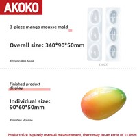 Molde de Silicona AKOKO 3D Resistente al Calor con Forma de Mango para Mousse, Repostería Francesa, Molde para Pastel 1076