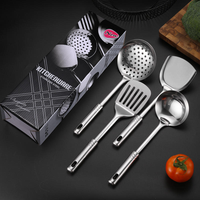 Ensemble d'ustensiles de cuisine en acier inoxydable de qualité supérieure, 10 pièces, spatule, louche à soupe, cuillère ajourée, résistant à la chaleur, antiadhésif, écologique