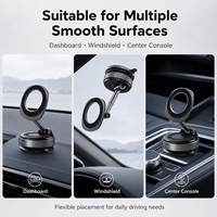 Support magnétique pour voiture en métal avec bras télescopique pliable et base à ventouse RoHS REACH pour pare-brise MagSafe iPhone Android