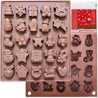 Cavité décoration de noël boîte-cadeau forme Silicone chocolat moule jetable résine bac à glace pour gâteau outils Opp sac