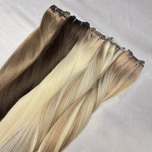 Extensiones de Cabello Humano K.SWIGS Rubio Ceniza con Reflejos, Alineación de Cutículas, Duraderas, Suaves, Reutilizables, Naturales, Saludables, Tejido a Máquina - Product Image 3