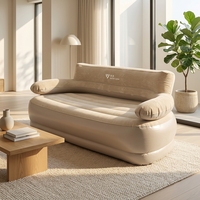 Canapé Gonflable Extérieur Moderne Deux Places sur Mesure, Revêtement Tissu, Chaise Longue Pliable, Housse PVC Écologique Blanche CE