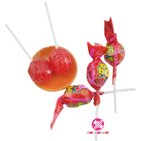 Wholeshape 20g Fruchtgeschmack Pin Pop Bubble Gum Hartbonbon Zweifarbig Runde Form Süßer Lutscher