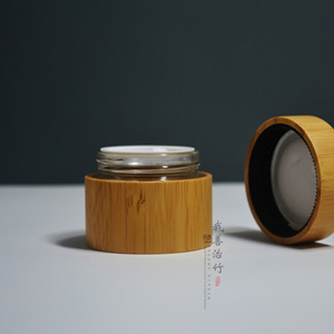 Yuzhu Bamboo Cosmetic Jar With Glass Insert 50Ml Gift Packaging For Essential Oil And Lipstick Storage - Product Image 3