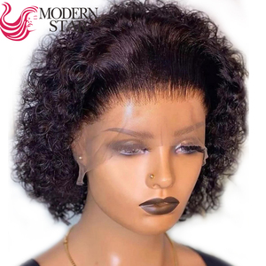 Peluca <span class=keywords><strong>de</strong></span> cabello humano rizado Pixie <span class=keywords><strong>de</strong></span> densidad 150% para mujeres negras, pelucas <span class=keywords><strong>de</strong></span> corte corto cabello Remy al por mayor peluca Frontal <span class=keywords><strong>de</strong></span> encaje - Product Image 6