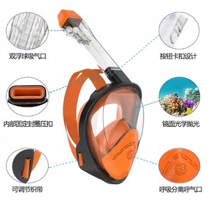 Masque de plongée intégral avec sangle réglable et double entrée d'air pour adultes, équipement de plongée pour sports nautiques - Product Image 1