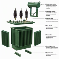 Transformateur de distribution toroïdal immergé dans l'huile triphasé 0,4 kV, entrée 6 kV, haute efficacité, faible perte, sûr pour l'industrie