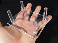 Présentoir en acrylique transparent à quatre poteaux pour pierres et minéraux, grande taille, vente en gros usine