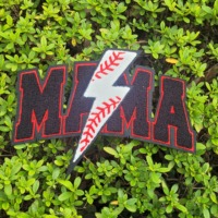Chenille pailletée personnalisée Baseball Mama Patch Logo Patchs de broderie sport en gros pour vêtements