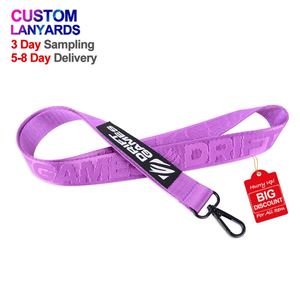 High Quality Elastic Round <b>Polyester</b> Jacquard Woven Neck <b>Lanyard</b> Colorful with Silk Screen Printing Custom Logo - Product Image 1