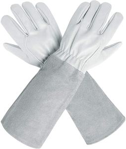 Guantes de piel de cabra de grano Premium, manguitos Extra largos, guante de poda de rosas a prueba de espinas, guantes de jardinería de cuero - Product Image 1