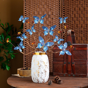 Ruilisi Artificial Butterfly Branches <b>Silk</b> <b>Flower</b> Vase Arrangement Wedding Decor Tabletop Outdoor Home Decoration - Product Image 2