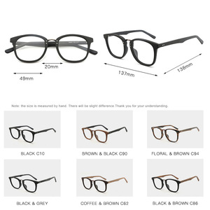 Cổ Điển Tre Ánh Sáng Màu Xanh Kính Vuông Người Đàn Ông Đen Khung Gỗ Kính Mắt Đền Khung Quang Acetate Eyewear Khung - Product Image 5